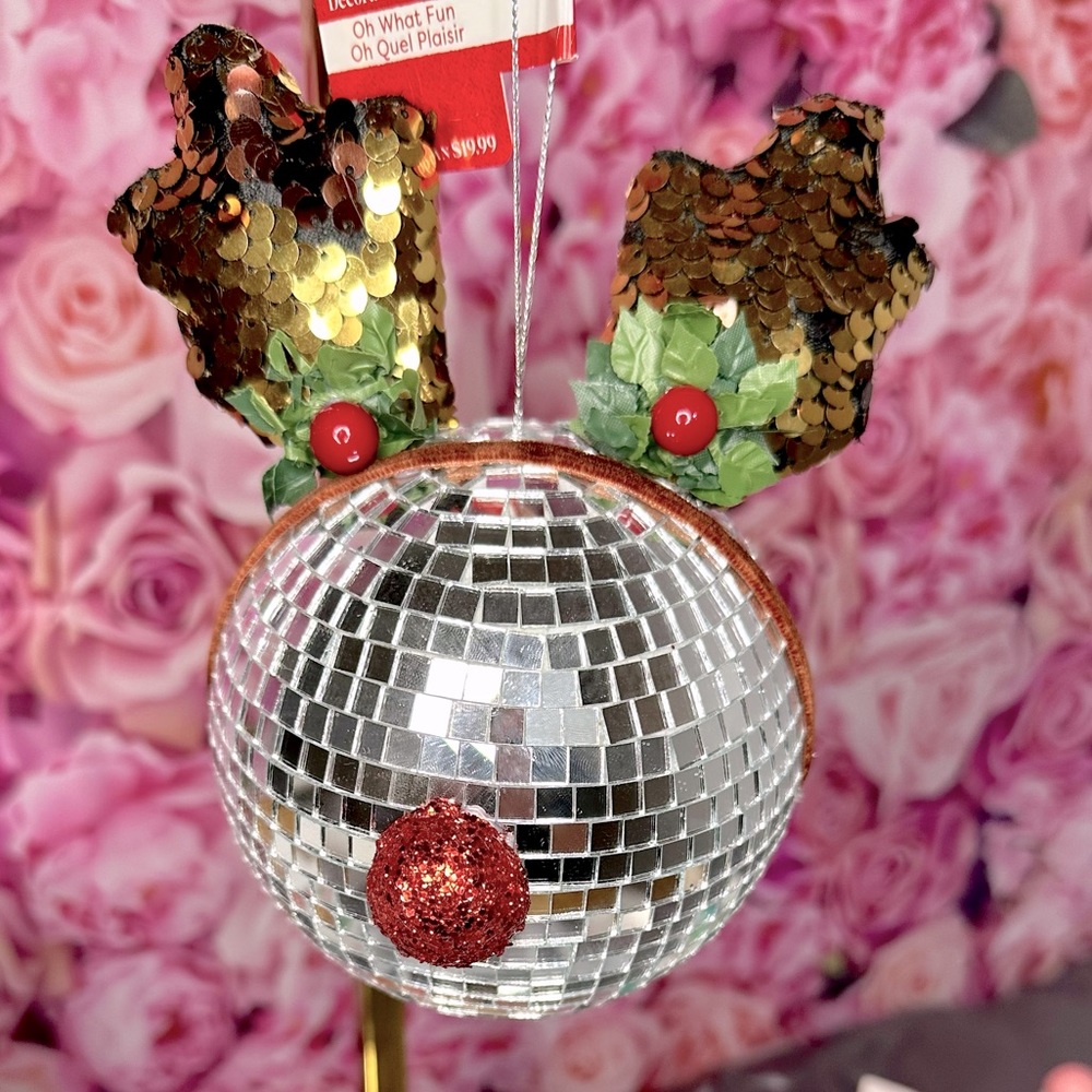 NWT DISCO REINDEER CHRISTMAS ORNAMENT